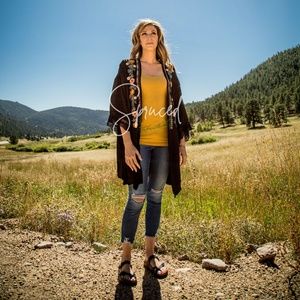 Plus Floral Embroider Kimono